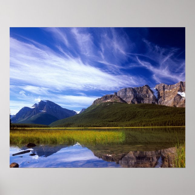 The still waters of Waterfowl Lake make a Poster (Front)