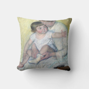 The Stocking, Mary Cassatt Cushion
