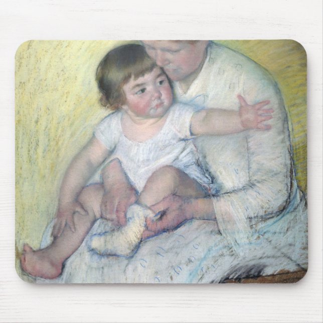 The Stocking, Mary Cassatt Mouse Pad (Front)
