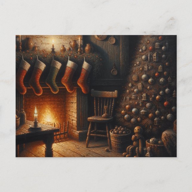 The Stockings Are Hung But Theres Some Creepy Toys Postcard (Front)
