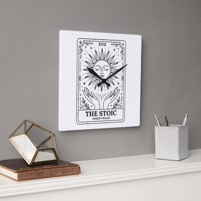The Stoic Tarot Card Square Wall Clock (Office)