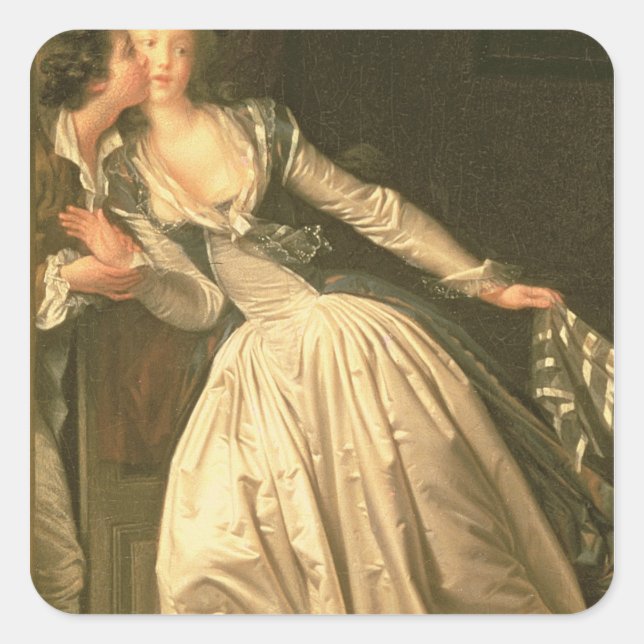 The Stolen Kiss, c.1788 Square Sticker (Front)