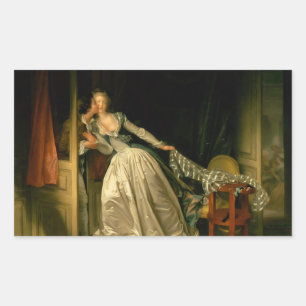 The Stolen Kiss Fragonard Rectangular Sticker