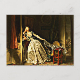 The Stolen Kiss, painting by Jean-Honore Fragonard Postcard