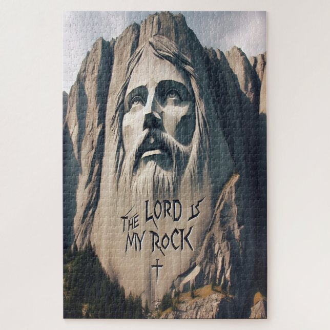 The Stone Carved Saviour The Lord Is My Rock Jigsaw Puzzle (Vertical)