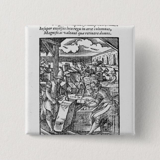 The stone-cutter 15 cm square badge (Front)