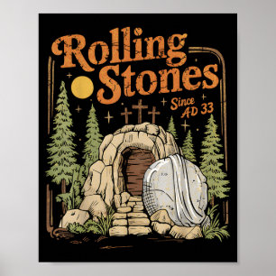 The Stone was Rolled Away He Alive Retro Christian Poster