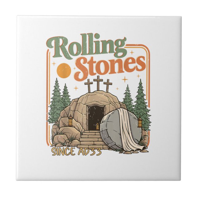 The Stone was Rolled Away He is Alive  Ceramic Tile (Front)