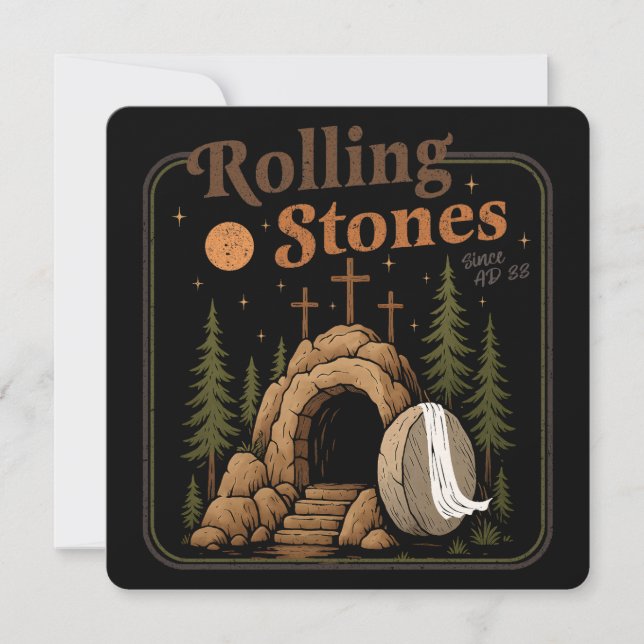 The Stone Was Rolled Away He Is Alive Easter Invitation (Front)