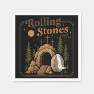 The Stone Was Rolled Away He Is Alive Easter Napkin