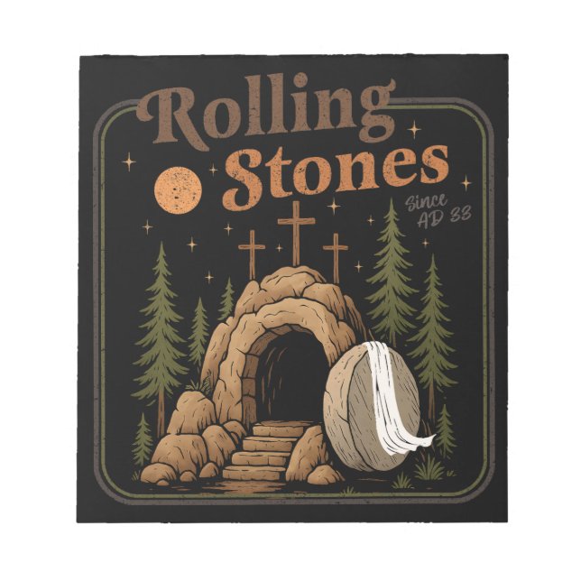 The Stone Was Rolled Away He Is Alive Easter Notepad (Front)