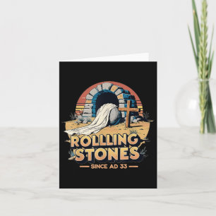 The Stone Was Rolled Away He Is Alive Retro Christ Card