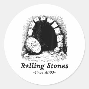 The Stone Was Rolled Away He Is Alive Retro Christ Classic Round Sticker