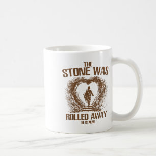 The Stone Was Rolled Away He Is Alive Retro Christ Coffee Mug