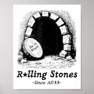 The Stone Was Rolled Away He Is Alive Retro Christ Poster