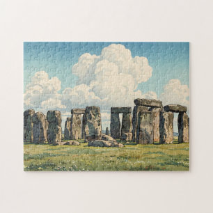 The Stonehenge Japanese Woodblock Print Jigsaw Puzzle