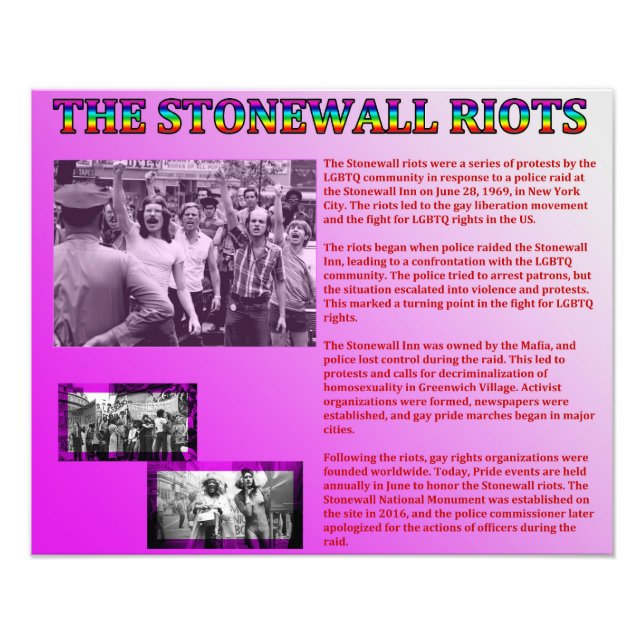 The Stonewall Riots Photo Print (Front)