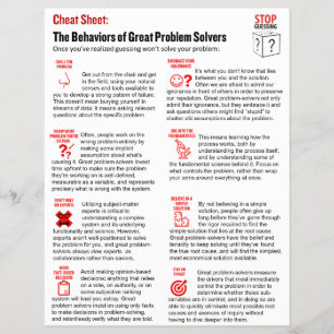 The Stop Guessing Cheat Sheet
