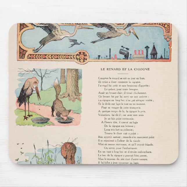 The Stork and the Fox from the Fables Mouse Pad (Front)