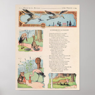 The Stork and the Fox from the Fables Poster