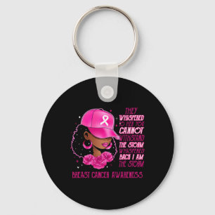 The Storm Black Women Breast Cancer Survivor Pink  Key Ring