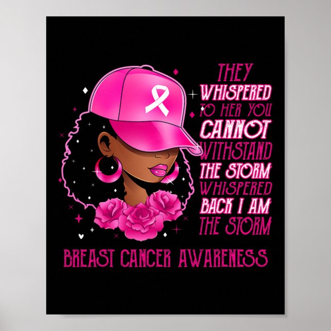 The Storm Black Women Breast Cancer Survivor Pink  Poster (Front)