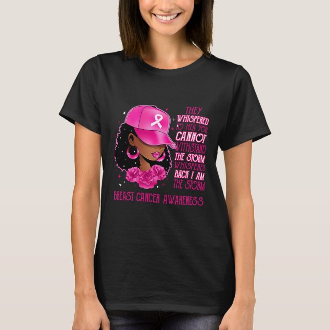The Storm Black Women Breast Cancer Survivor Pink  T-Shirt (Front)