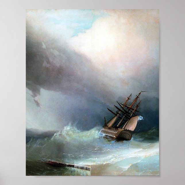 The storm by Ivan Aivazovsky Poster (Front)