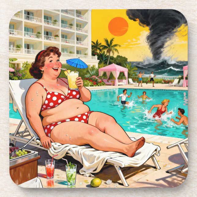 “The Storm Can Wait” – A Self Denial Cartoon Coaster (Front)