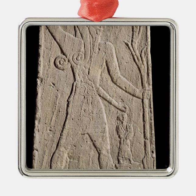 The storm-god Baal with a thunderbolt Metal Ornament (Front)