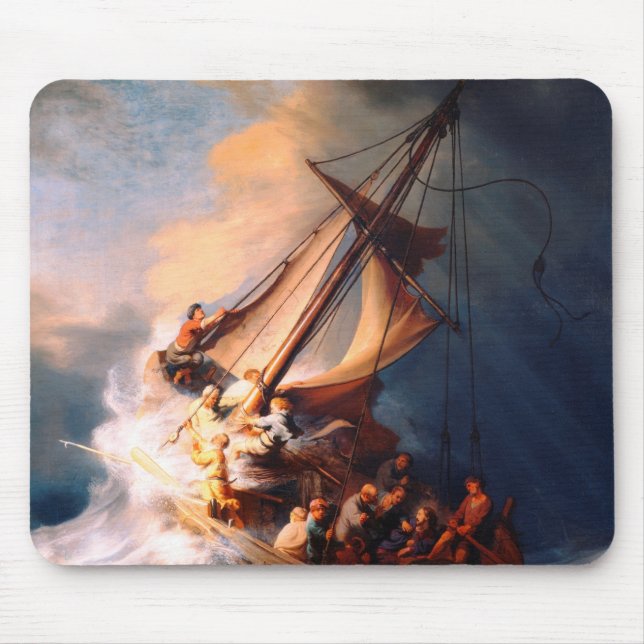 The Storm On The Sea Of Galilee Painting Rembrandt Mouse Pad (Front)