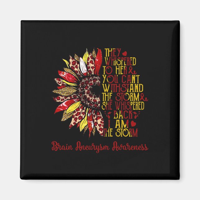 The Storm Sunflower Leopard Brain Aneurysm Warrior Magnet (Front)