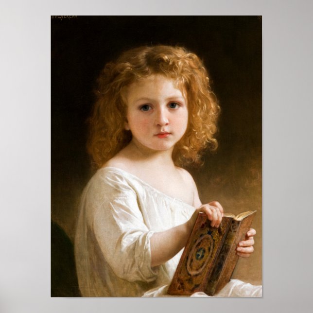 The Story Book, 1877 by William-Adolphe Bouguereau Poster (Front)