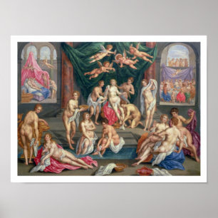 The Story of Cupid and Psyche (oil on panel) Poster