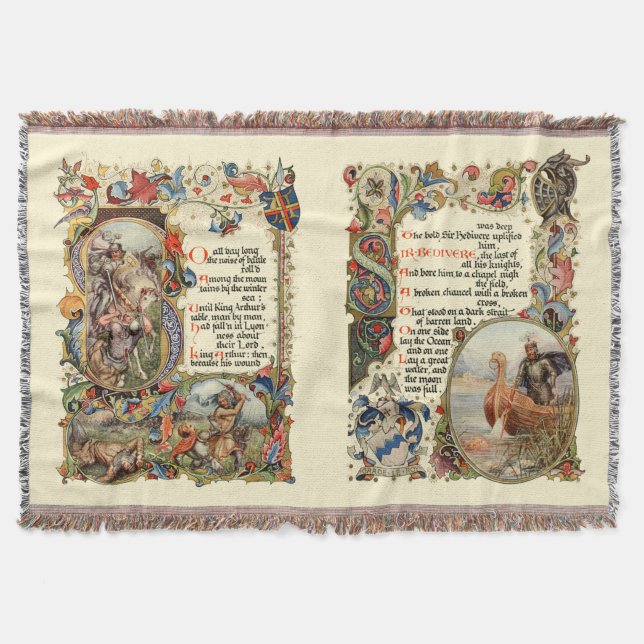 The Story Of King Arthur Rugs Throw Blanket (Front)