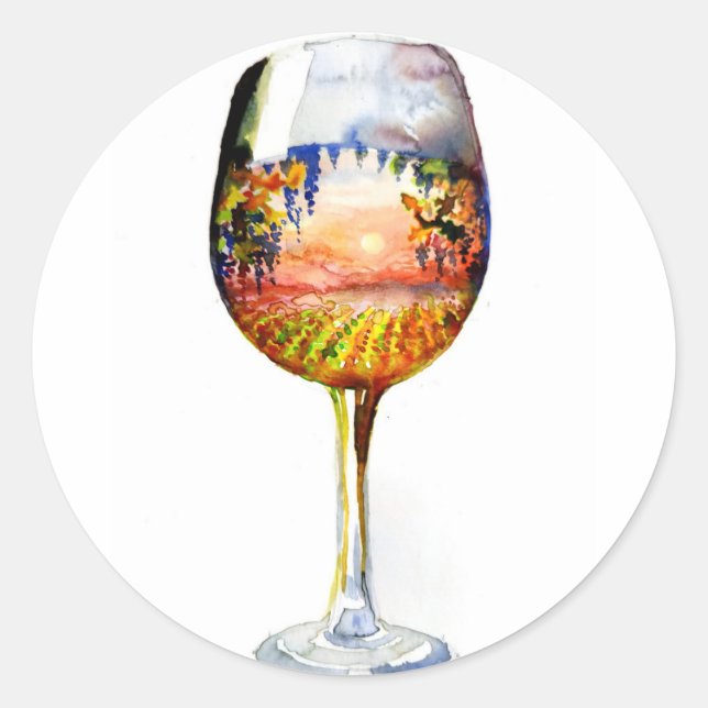 The story of wine classic round sticker (Front)