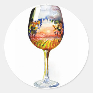 The story of wine classic round sticker