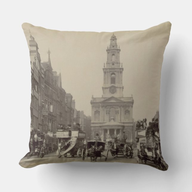 The Strand, c.1880 (sepia photo) Cushion (Front)