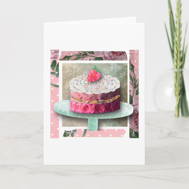 The Strawberry Rose Confection Card (Front)