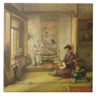The Stray Shuttlecock (oil on canvas) Tile