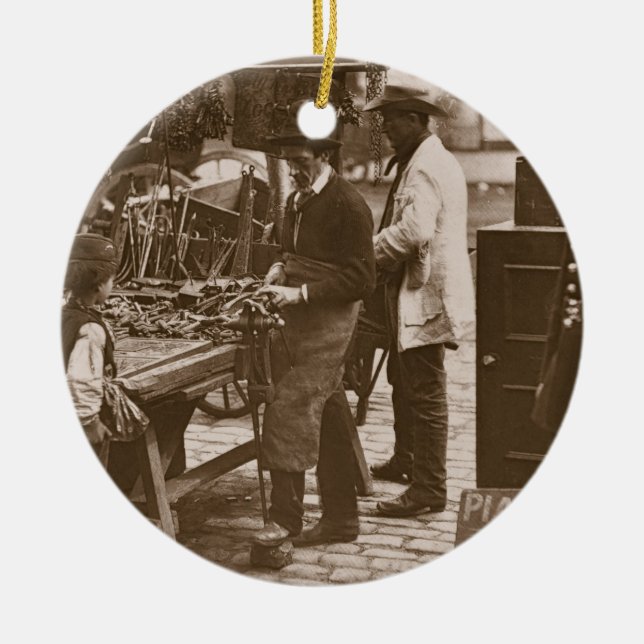 The Street Locksmith, from 'Street Life in London' Ceramic Ornament (Front)