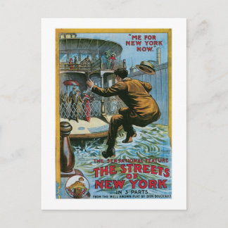 The Streets of New York Theatre Poster Postcard