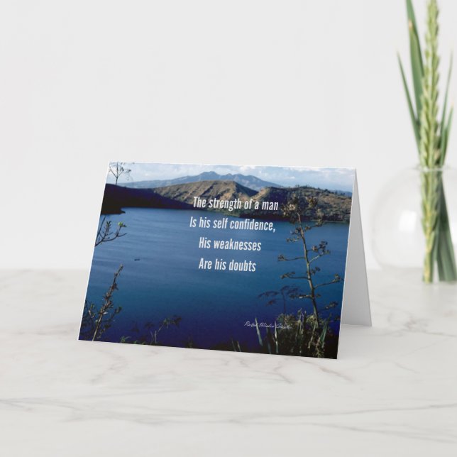 The strength of a man greeting cards (Front)