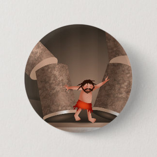 The Strength of Samson Cartoon Bible Story 6 Cm Round Badge