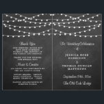 The String Lights On Chalkboard Wedding Collection<br><div class="desc">Simple yet elegant, the string lights on chalkboard wedding collection is a stunning design featuring lovely white hanging string lights on a chalkboard effect background, which is perfect for any modern wedding celebration. These programs can be personalised for your special occasion and would make the perfect order of service for...</div>