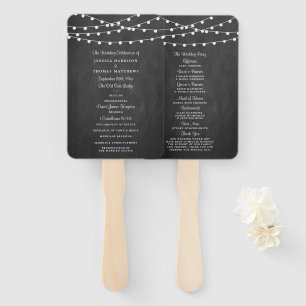 The String Lights On Chalkboard Wedding Collection Hand Fan