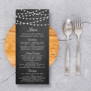 The String Lights On Chalkboard Wedding Collection Menu