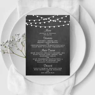 The String Lights On Chalkboard Wedding Collection Menu