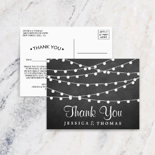 The String Lights On Chalkboard Wedding Collection Postcard