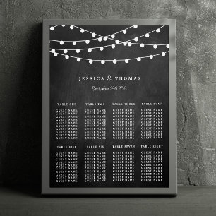 The String Lights On Chalkboard Wedding Collection Poster
